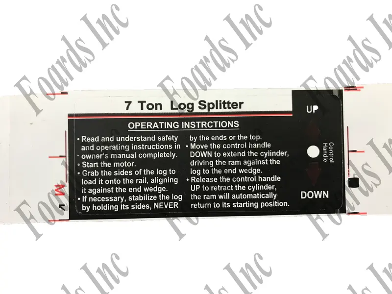 (410-156) Machine Function Instruction Decal