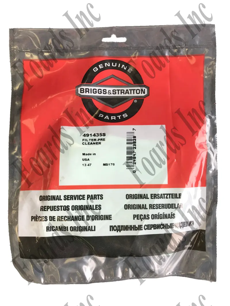 491435s Pre-Filter Element for Briggs & Stratton Engine Systems
