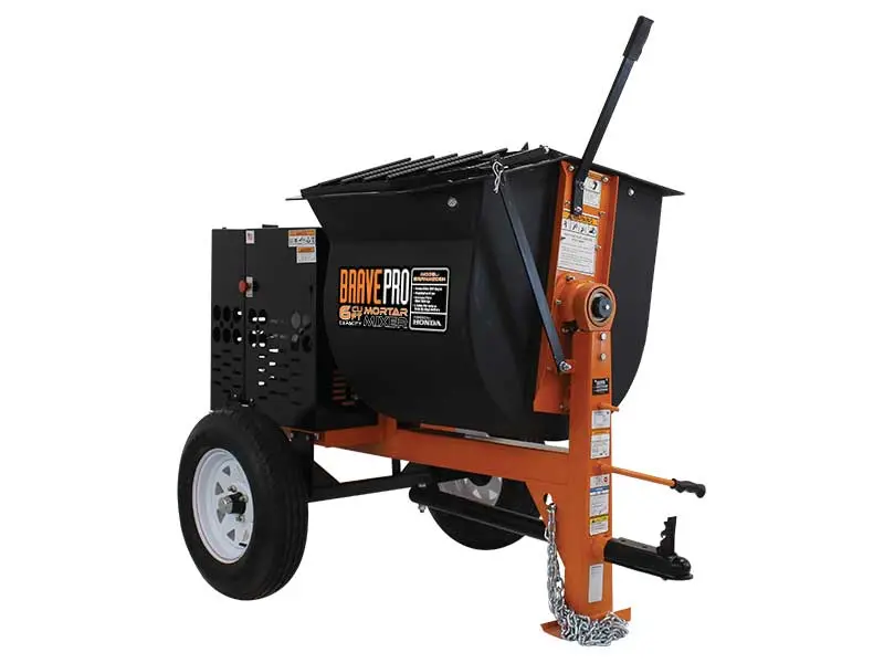 BravePro 6-Cubic-Foot Poly Drum Mortar Mixer with Honda GX240 Engine (BRPMM206H)