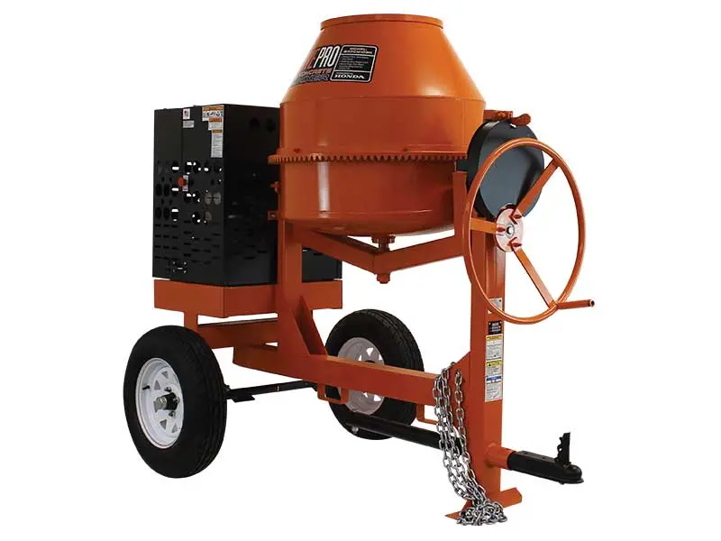 BravePro 7-Cubic-Foot Steel Drum Concrete Mixer Featuring Honda GX270 Power (BRPCM107H)