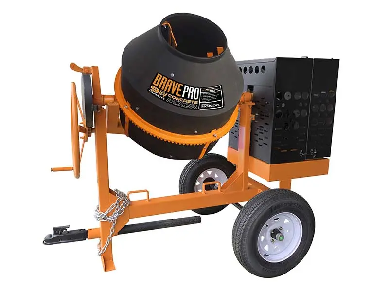 BravePro 9-Cubic-Foot Poly Drum Concrete Mixer Powered by Honda GX270 (BRPCM209H)