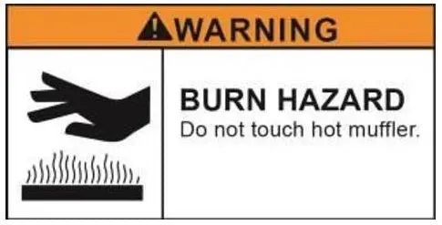 Burn Hazard Warning Decal for Equipment Safety (Part #39260)