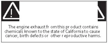 Engine Exhaust Warning Label (Part #29473)