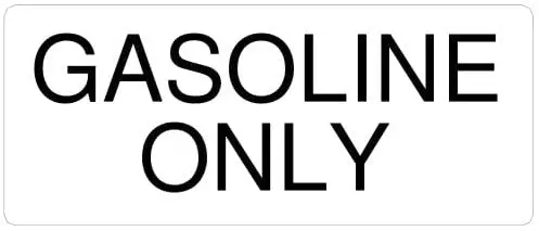 Gasoline-Only Fuel Warning Decal for Power Tools