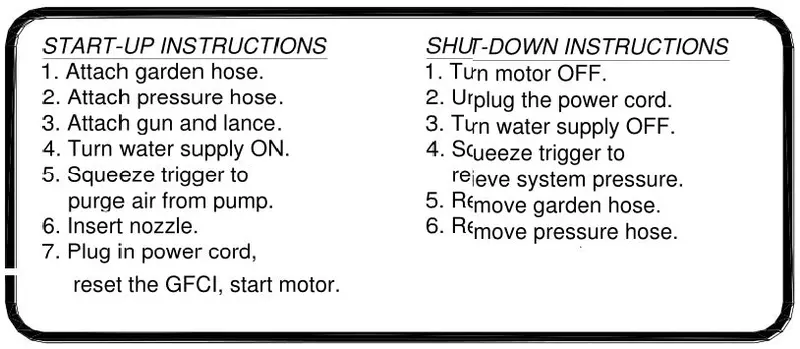 GNE System Operating Instructions Safety Decal (Part #789542GN)