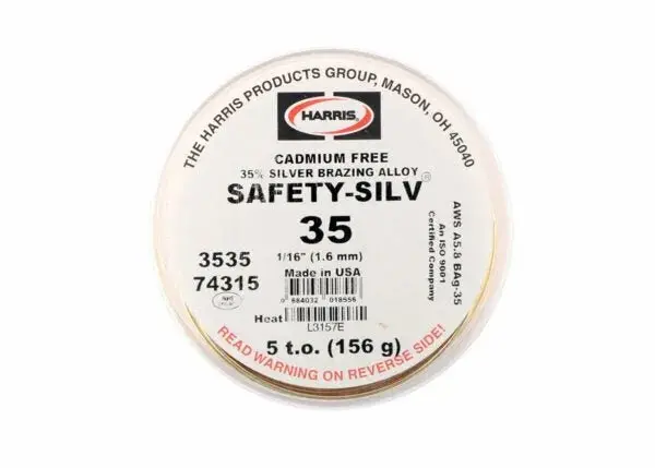 Harris Safety-Silv 35 Silver Brazing Alloy – 1/16" Diameter × 5 Oz Cup – 3535 1
