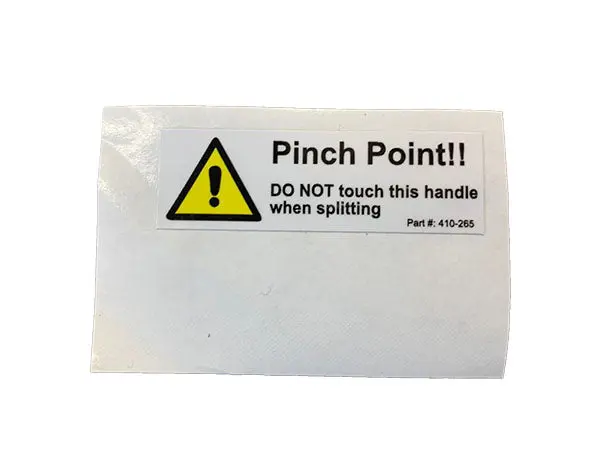 Pinch Point Hazard Warning Decal (410-265)