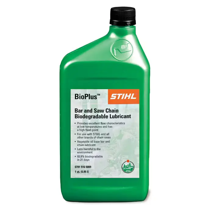 STIHL BioPlus Bar and Chain Oil – Single 1-Quart Bottle (Part #07815165010S)