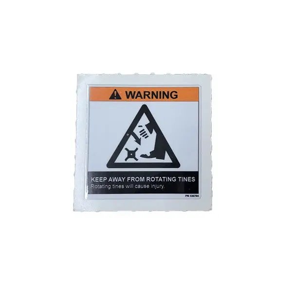 Tine Operation Hazard Warning Decal