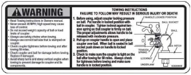 Tongue Warning Safety Decal – S52020000