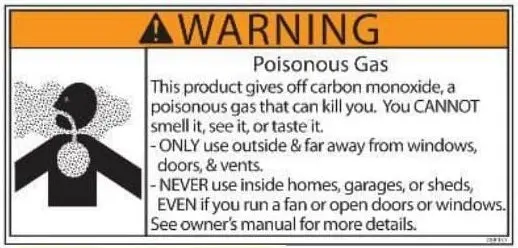 Toxic Gas Hazard Warning Decal (Part #788937)