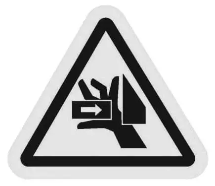Tri-lingual Pinch Point Safety Decal – Yellow/Black (S52062600)