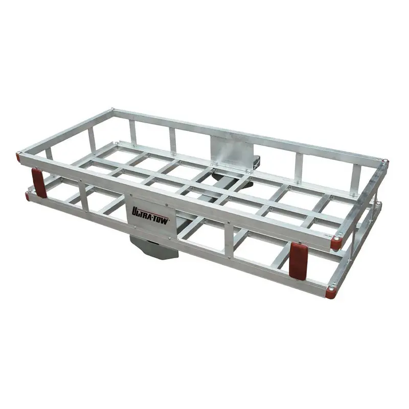 Ultra-Tow Aluminum Hitch-Mount Cargo Carrier – 500 lb Capacity, Silver, 49″ x 22.5″ x 8″ H