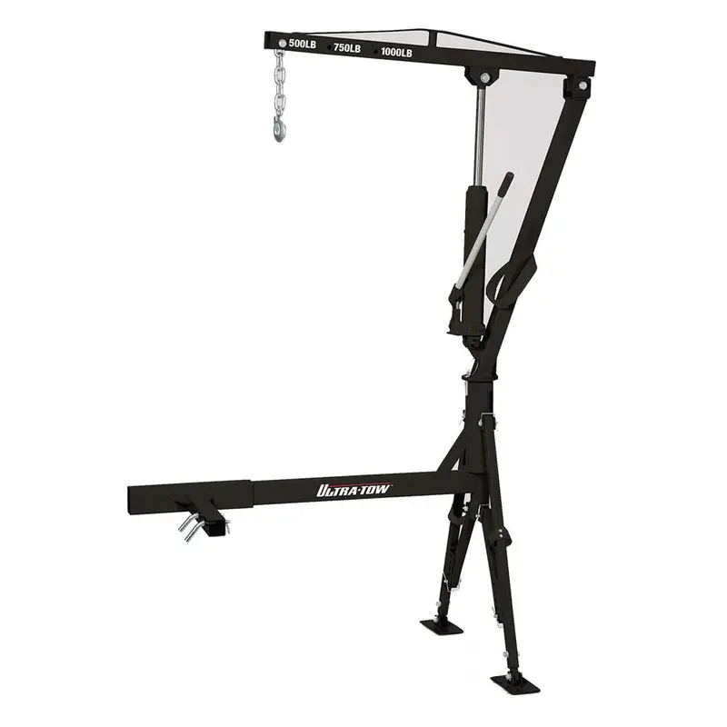 Ultra-Tow Hitch-Mount Hydraulic Crane – 1000 lb Capacity, Compact Design