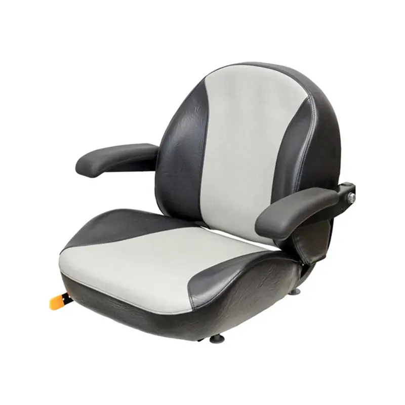 Uni Pro KM-1110 Ferris Commercial Mower Seat Assembly – Black/Silver Vinyl Finish (8467.KMM)
