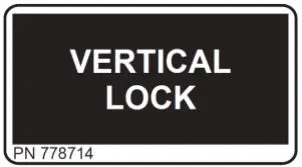 Vertical Lock Function Label Decal, Low-Sulfur Rated (Part #778714)