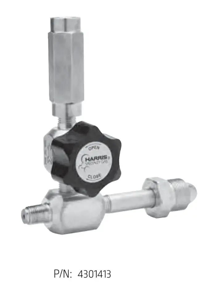 Harris Brass Tee Purge Assembly For Cga 320 Connections – 1/4" Trn With Check Valve (Model 4301473) 1