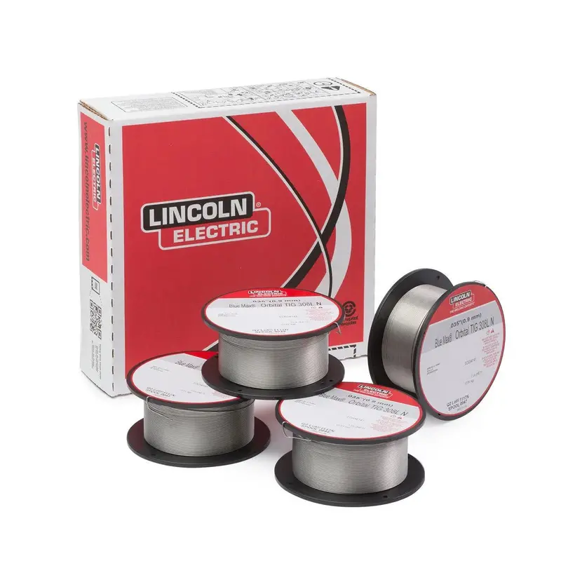 Lincoln Blue Max Orbital 308L-N Tig Welding Wire – 0.035″ Diameter, Argon-Compatible, 4 × 2 Lb Spools 1