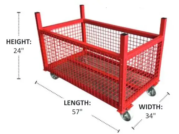 Mathey Dearman B&B Crate Stacker Cart – Four-Wheel Heavy Load Transporter (1,500 Lb Capacity, Model 2034-4) 1